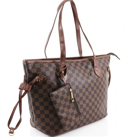 lv checkered tote bag